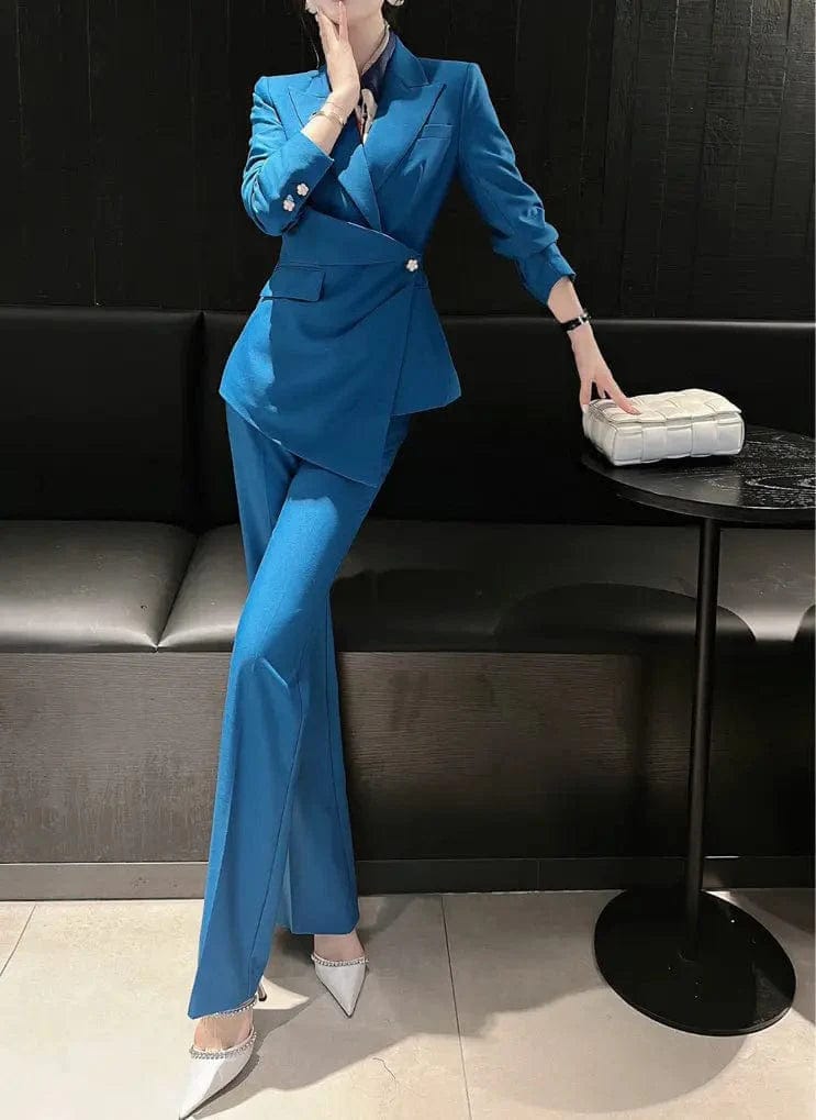 solovedress Fashion Leisure Women Suit Single Buttons Peak Lapel Blazer