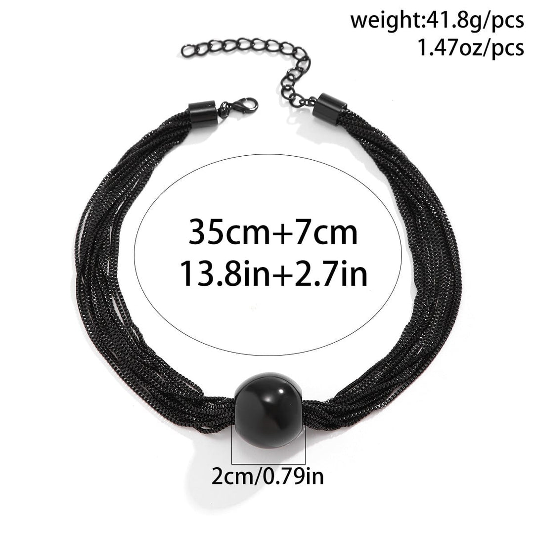 solovedress Women's Large Round Bead Pendant Clavicle Necklace