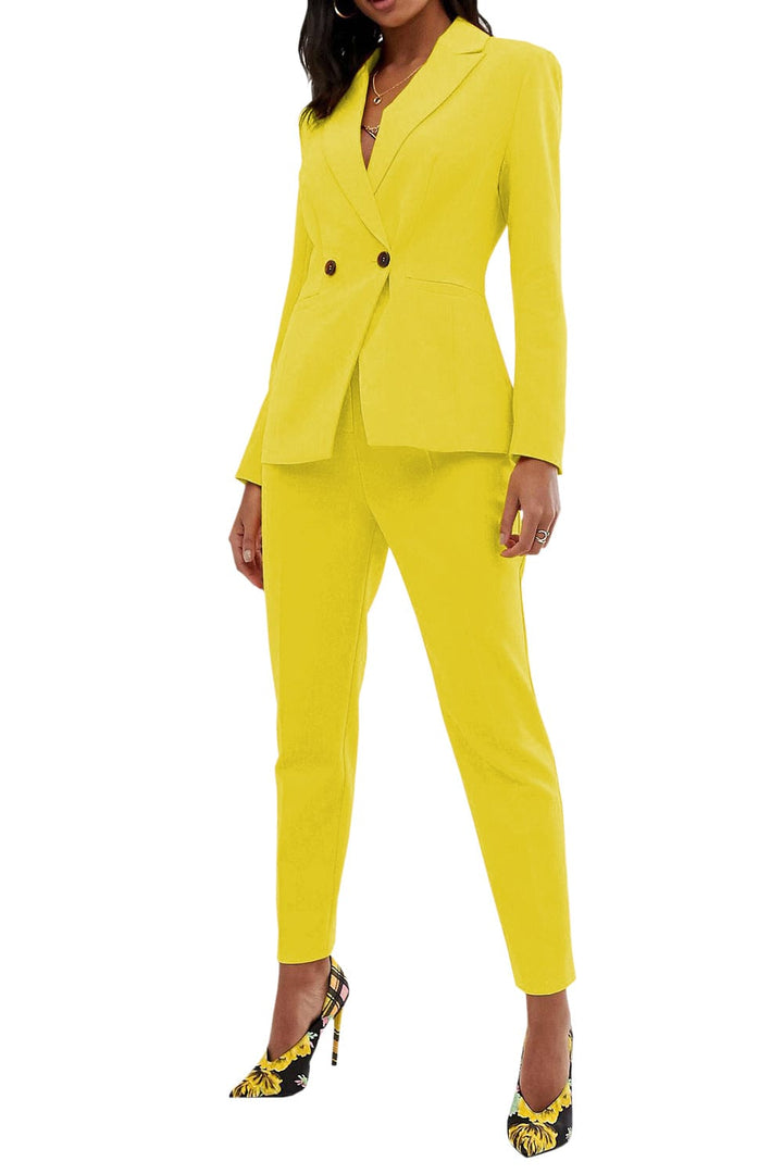 solovedress Women Suit 2 Piece Business Casual Peak lapel Blazer(Blazer+Pants)